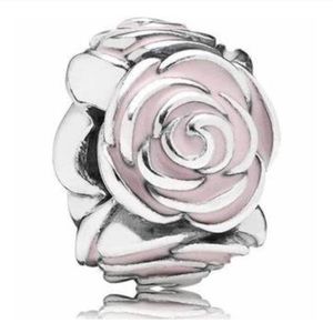 Pandora charm pink rose sterling silver